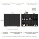 Ver imagem 5 de Sapateira 3 Portas Nina Multimóveis V6019 Preta/Branca Preto/Branco