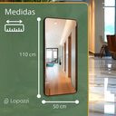 Ver imagem 2 de Espelho de Parede Retangular Grande 110x50cm Moldura em Alumínio Preto Corpo Inteiro Decorativo