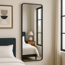 Ver imagem 1 de Espelho de Parede Retangular Grande 110x50cm Moldura em Alumínio Preto Corpo Inteiro Decorativo