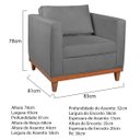 Ver imagem 5 de Kit Sofá 3 Lugares e 2 Poltronas Europa 180 cm Estilo Conforto e Elegância Suede - Doce Sonho Móveis
