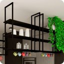 Ver imagem 1 de Prateleira Estilo Industrial Suspensa Teto Cozinha 80cm P.P