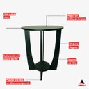 Ver imagem 4 de Mesa de Canto Sala de Estar Canadá com Base Clássica Curva Preto - Arkell
