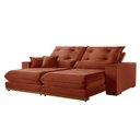 Ver imagem 2 de Sofá 3 Lugares Retrátil e Reclinável Veludo 250cm x 105cm Suíça Cobre Terracota