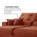 Ver imagem 5 de Sofá 3 Lugares Retrátil e Reclinável Veludo 250cm x 105cm Suíça Cobre Terracota