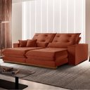 Ver imagem 1 de Sofá 3 Lugares Retrátil e Reclinável Veludo 250cm x 105cm Suíça Cobre Terracota