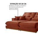 Ver imagem 4 de Sofá 3 Lugares Retrátil e Reclinável Veludo 250cm x 105cm Suíça Cobre Terracota