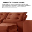 Ver imagem 6 de Sofá 3 Lugares Retrátil e Reclinável Veludo 250cm x 105cm Suíça Cobre Terracota