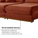 Ver mais imagens de Sofá 3 Lugares Retrátil e Reclinável Veludo 250cm x 105cm Suíça Cobre Terracota
