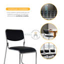 Ver imagem 2 de Kit 03 Cadeiras de Escritório Atendimento Sala de Jantar Dakkar Pretas