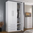 Ver imagem 3 de Guarda-roupa 5 Portas 6 Gavetas Modular 1310 Ilan Branco