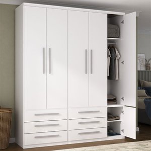 Guarda-roupa 5 Portas 6 Gavetas Modular 1310 Ilan Branco