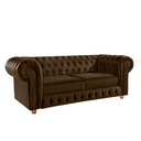 Ver imagem 1 de Namoradeira Chesterfield Bourbon 3 Lugares Via Encanto Veludo Marrom