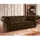 Ver imagem 2 de Namoradeira Chesterfield Bourbon 3 Lugares Via Encanto Veludo Marrom