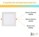 Ver imagem 4 de Kit 28 Painel Plafon Embutir Quadrado Recuado Led 18w 22x22 - Branco - Bco Quente 3000K - 110V 220V