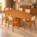 Ver imagem 2 de Mesa de Jantar Oval Organica Genebra Madeira Cinamomo 25mm Nozes 1.60x0,9