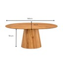 Ver imagem 3 de Mesa de Jantar Oval Organica Genebra Madeira Cinamomo 25mm Nozes 1.60x0,9