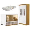 Ver imagem 1 de Berço Americano e Guarda Roupa Infantil Katatau Branco Acetinado Savana com Colchão Gazin – Reller
