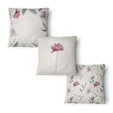 Ver imagem 1 de Kit 3 Capas de Almofada 43x43cm - Floral - Tecido Veludo 100% Poliéster