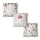 Ver imagem 1 de Kit 3 Capas de Almofada 43x43cm - Floral - Tecido Veludo 100% Poliéster