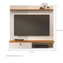 Ver imagem 3 de Rack Suspenso Home Gael para TV 55 Polegadas 141cm Cinamomo Off White Casah