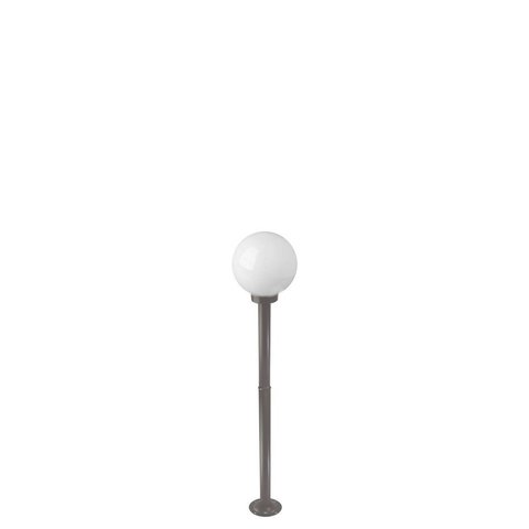 Poste de Jardim P10/b15 de 1,30m com Globo de Vidro Leitoso 15x28 Marrom