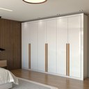 Ver imagem 3 de Guarda-roupa Casal Aura 6 Portas 6 Gavetas Branco - Panorama Móveis