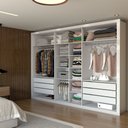 Ver imagem 4 de Guarda-roupa Casal Aura 6 Portas 6 Gavetas Branco - Panorama Móveis