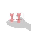 Ver imagem 4 de Kit Talher Ursinho em Silicone Rosa com Escudo Buba 15814