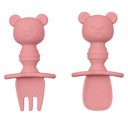 Ver imagem 1 de Kit Talher Ursinho em Silicone Rosa com Escudo Buba 15814