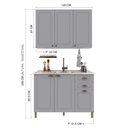 Ver imagem 2 de Armário de Cozinha Modulada Compacta Fidelitá Nara 100% MDF 2 Peças 120cm 6 Portas 2 Gavetas sem