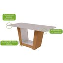 Ver imagem 3 de Mesa para Cozinha Apogeu Plus com Tampo Madeirado Vidro 170x90cm Amêndoa Off White Lopas