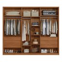 Ver imagem 3 de Guarda Roupa Casal com Espelho 6 Portas e 6 Gavetas Ripado Atrice 267 x 230cm Nogueira Touch/Nude Prime