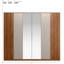 Ver imagem 4 de Guarda Roupa Casal com Espelho 6 Portas e 6 Gavetas Ripado Atrice 267 x 230cm Nogueira Touch/Nude Prime
