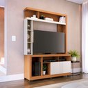 Ver imagem 1 de Home Estante para Tv até 50 2 Portas Mdp/mdf 190cm Nichos Laterais Brogy Freijó/off White G73 - Gran