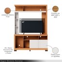 Ver imagem 3 de Home Estante para Tv até 50 2 Portas Mdp/mdf 190cm Nichos Laterais Brogy Freijó/off White G73 - Gran