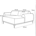 Ver imagem 4 de Sofá 230cm 4 Lugares com Chaise Direito Pés Gold Molino C-105 Linho Rosê - Domi