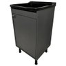 Balcão de Lavanderia com Tanque + Válvula + Sifão 100% Mdf Cor:pretocinza - 1