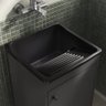Balcão de Lavanderia com Tanque + Válvula + Sifão 100% Mdf Cor:pretocinza - 5