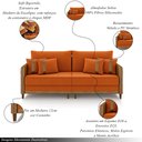 Ver imagem 3 de Sofá Montecarlo 3 Lugares 232cm Veludo/pu Terracota/caraml