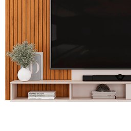 Painel para Tv até 70 Polegadas 1 Prateleira Dj Móveis Leo Freijó Off White - 7