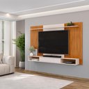 Ver imagem 2 de Painel para Tv até 70 Polegadas 1 Prateleira Dj Móveis Leo Freijó Off White