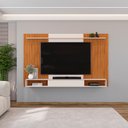 Ver imagem 1 de Painel para Tv até 70 Polegadas 1 Prateleira Dj Móveis Leo Freijó Off White