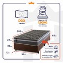 Ver imagem 4 de Conjunto Cama Box Espuma Miami Cinza Solteiro 96x203x62