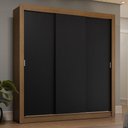 Ver imagem 1 de Guarda-roupa Casal 3 Portas de Correr Rustic/preto Sublime Plus Madesa