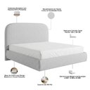 Ver imagem 5 de Cama Queen Flutuante com Cabeceira 160cm Aura W01 Linho Cinza - Lyam Decor