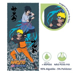 Toalha de Banho Infantil Naruto Felpuda Algodão Praia Piscina Lepper - 3