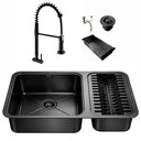 Ver imagem 1 de Kit Cuba Dupla Gourmet 64x40 Inox 304 com Torneira Brinovar Luxo