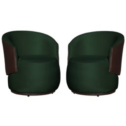 Kit 2 Poltronas para Recepção Decoração Sala Confortável - Veludo - Sv Decor:verde - 1