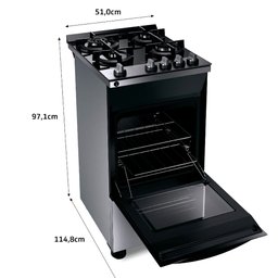 Fogão Brastemp 4 Bocas Inox com mesa de vidro, dupla chama e grill elétrico - BFO4VBR 110V - 5