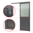 Ver imagem 3 de Porta de Correr Suspensa Meia Lambril Meia Vidro Dir L.25 Cinza 210x80 Brimak
